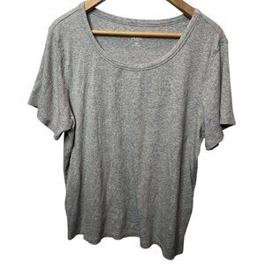 Jenni Intimates Grey Ribbed Lounge Tee Size: XXL